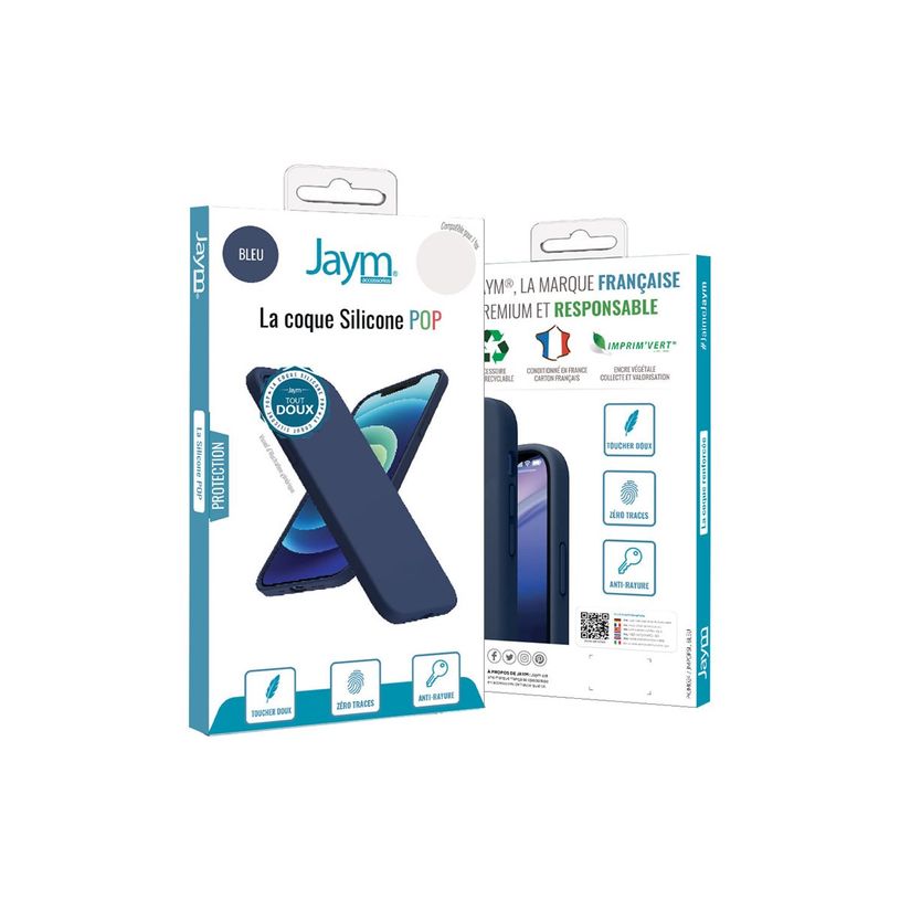 3701263528795-JAYM POP - Coque de protection pour téléphone portable - silicone liquide - bleu - pour -P_405235428_1-3