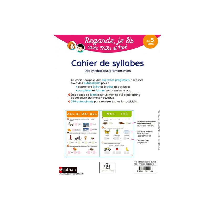9782095029968-Cahier de syllabes - Regarde, je lis avec Mila et Noé - par Battut Eric, Gribouille Mary-P_405235518_3-2