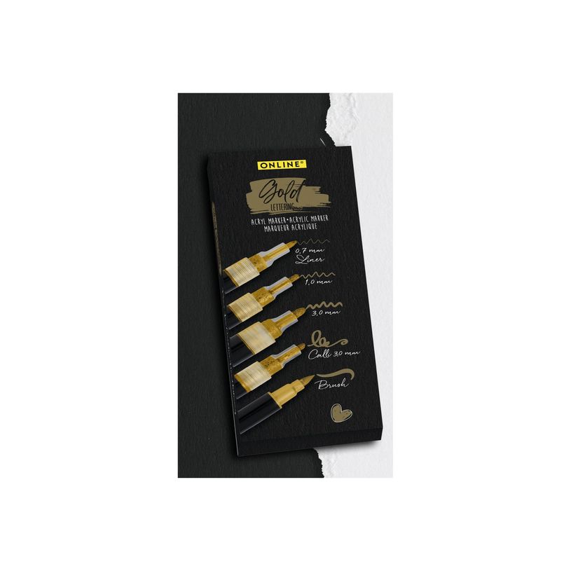 4014421185174-ONLINE Lettering Set - 5 stylos-pinceaux différents, feutres fins et jeu de marqueurs - n-P_405235985_3-1