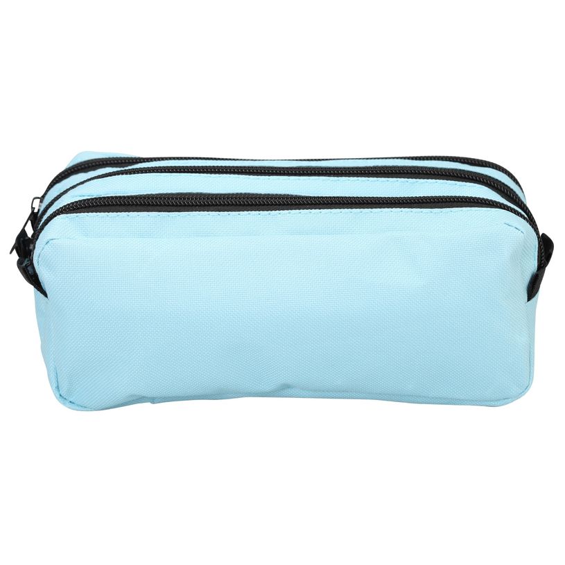 3173746244483-Trousse scolaire - 3 compartiments - bleu clair - Maxi School--0