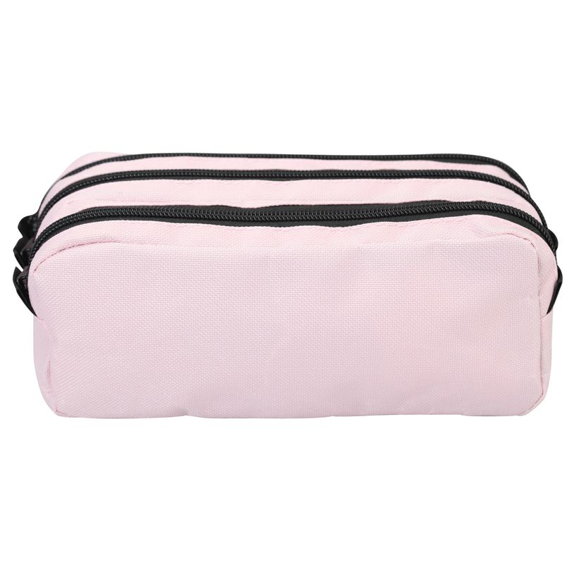 3173747244482-Trousse scolaire - 3 compartiments - rose - Maxi School--0