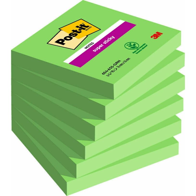0051141380865-Post-it - 6 Blocs notes Super Sticky - vert - 76 x 76 mm-P_405236051_4-0