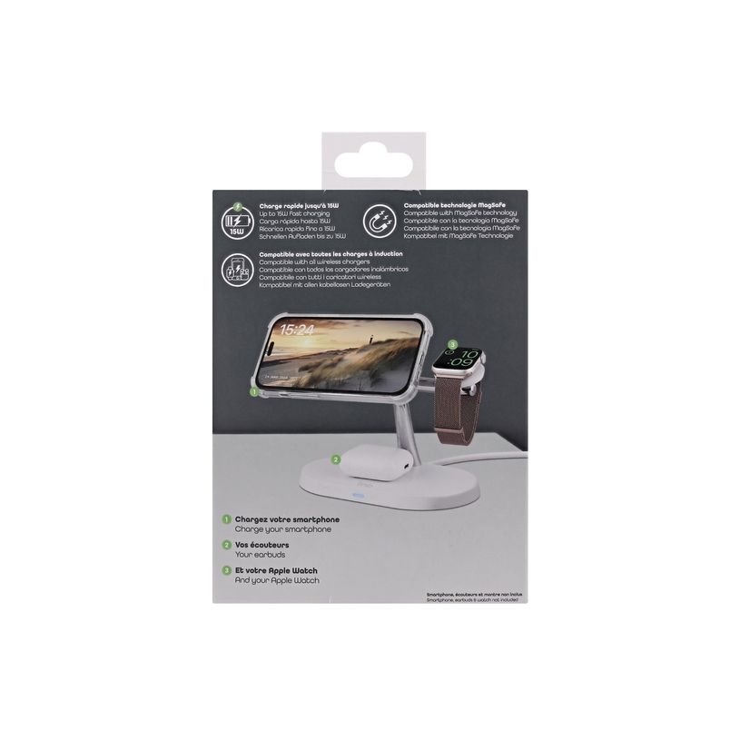 3303170115978-T'nB - Support de chargement sans fil - 3 en 1 - 15 Watt - blanc-P_405236068_5-4