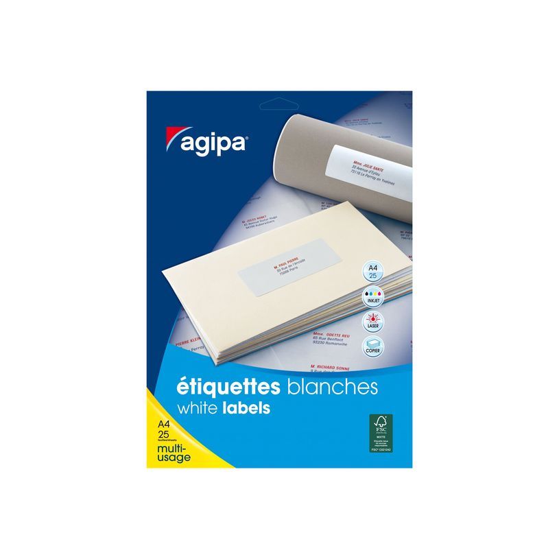 3270241196191-APLI-Agipa - Adhésif permanent - blanc - 199.6 x 144.5 mm 50 étiquette(s) (25 feuille(s)-P_405236097_1-0
