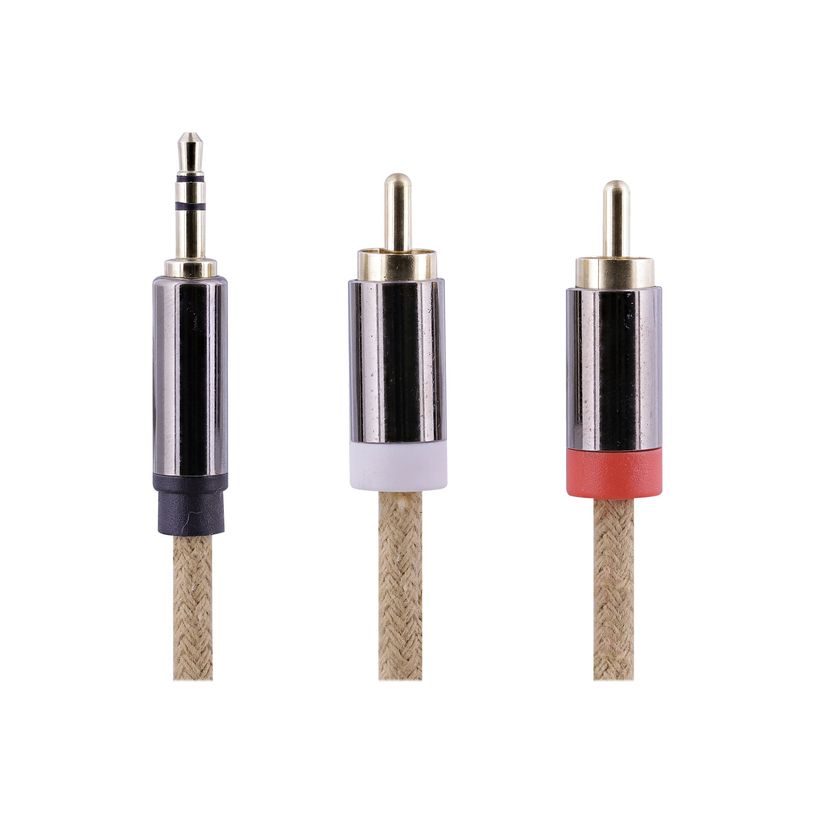 3303170110836-T'nB Rope - Câble audio - prise audio de 3,5 mm (M) vers  RCA (M) - 3 m - brun-P_405236435_2-0