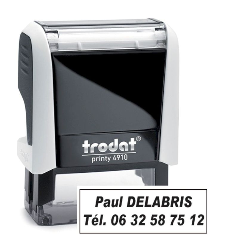 0092399531524-Tampon personnalisé avec 2 lignes - zone d'impression 26 x 9 mm - Trodat Printy 4910 blan-P_405236480_3-0