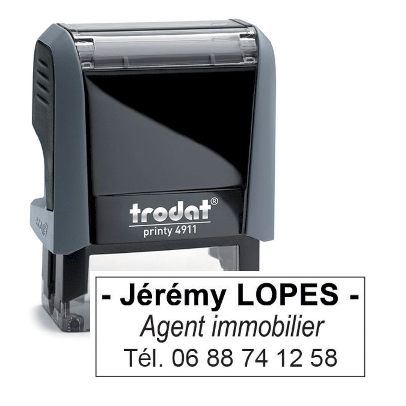 0092399430797-Tampon personnalisé avec 3 lignes - zone d'impression 38 x 14 mm - Trodat Printy 4911 gri-P_405236481_3-0