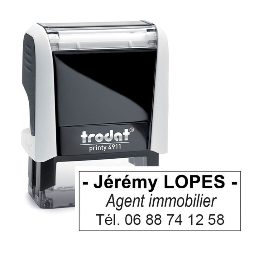 0092399430285-Tampon personnalisé avec 3 lignes - zone d'impression 38 x 14 mm - Trodat Printy 4911 bla-P_405236482_3-0