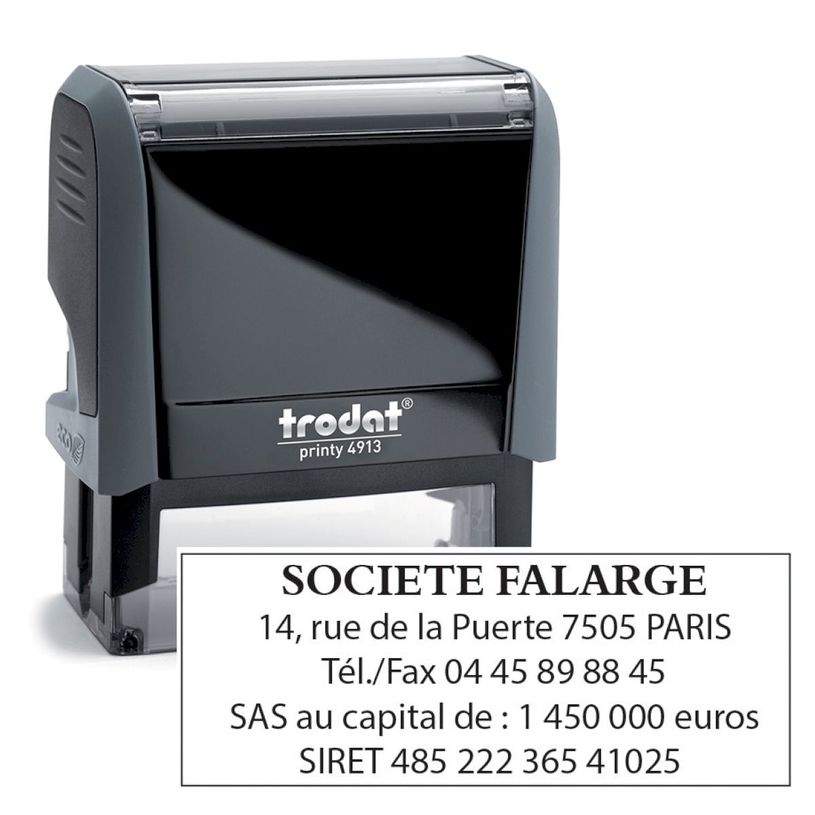0092399431824-Tampon personnalisé avec 5 lignes - zone d'impression 58 x 22 mm - Trodat Printy 4913 gri-P_405236485_3-0