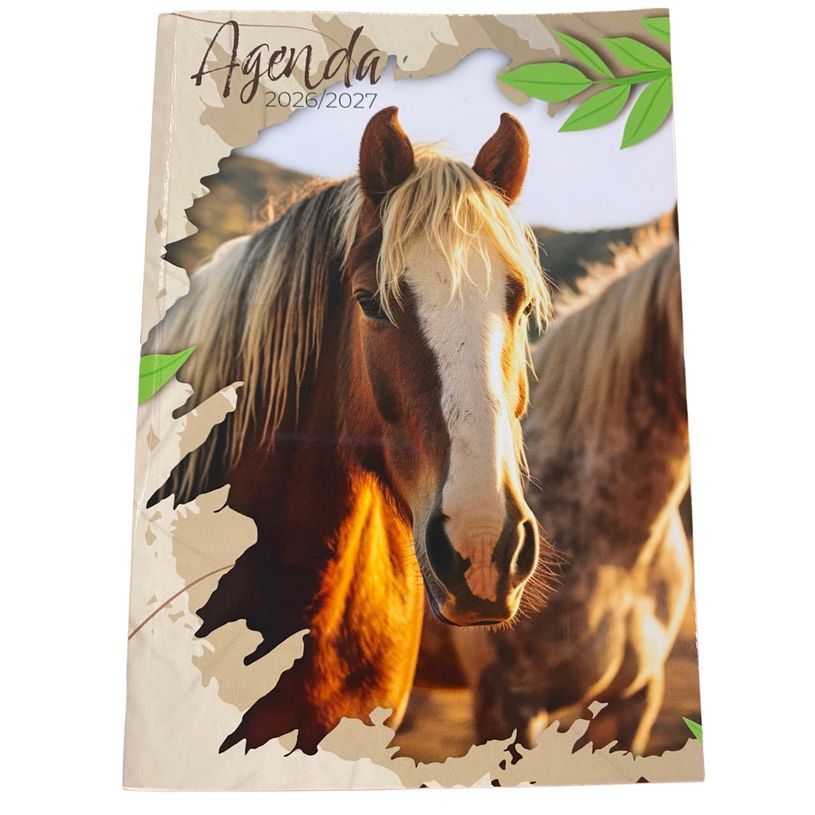 3760139890244-Agenda scolaire Cheval - 1 jour par page - 12x17 cm - Les Editions du Belon--0