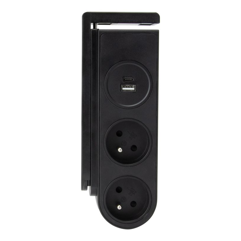 3545417601114-Otio - Multiprise clipsable - 2 prises + ports USB et USB-C - 1.5 m cordon - noir-P_405239225_3-0