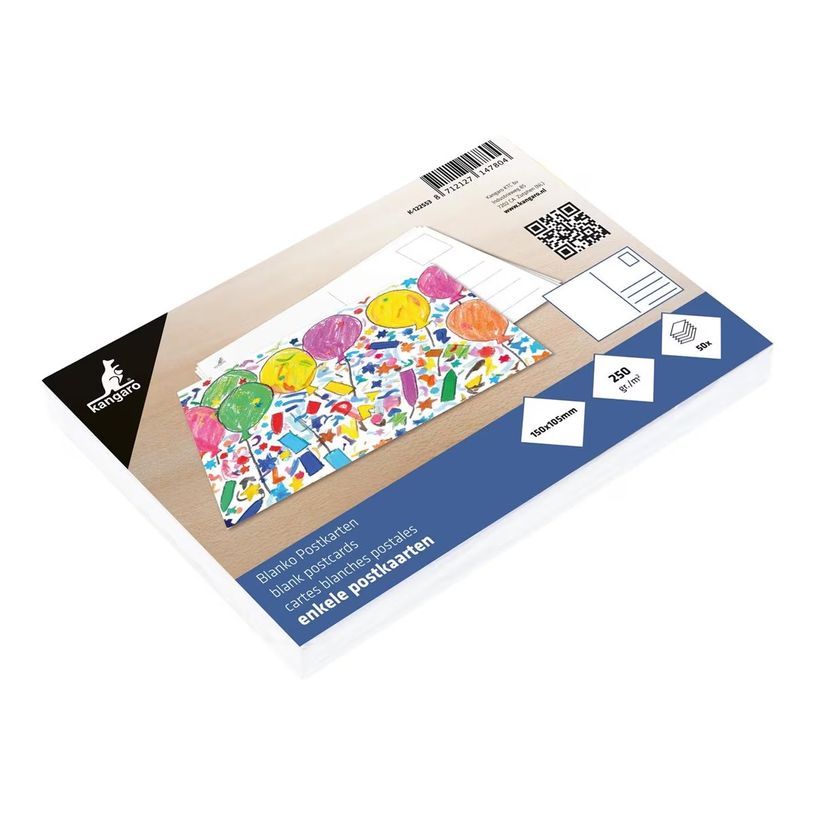 8712127147804-Kangaro - Postcard - 10.5 x 15 cm - blank - blanc - pack de 50-P_405239596_3-1