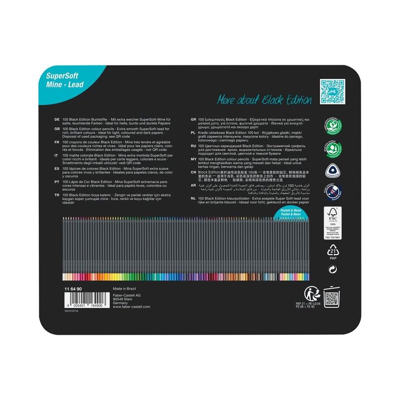 4005401164906-Faber-Castell Black Edition - Boite de 100 crayon sde couleur - couleurs assorties-P_405239605_2-4