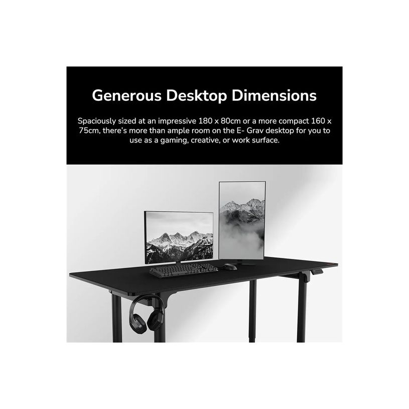 4710483778483-Bureau E-GRAV 180 - Bureau gaming assis/debout - réglage électrique - L180 cm - noir-P_405239758_10-9