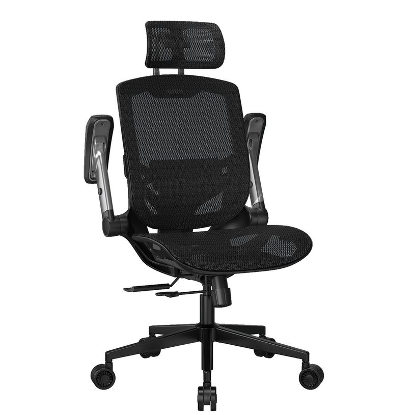 4710483778087-Fauteuil gamer SPEEDER ONE - accoudoirs réglables - appui-tête intégré - noir-P_405239833_4-3