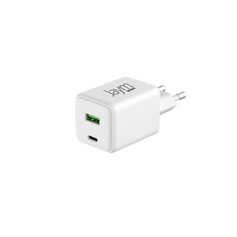 3701263527118-JAYM - Adaptateur secteur - compact, fast, GaN, GRS certified - 30 Watt - 3 A - PD/PPS, Quick Charge - 2 connecteurs de sortie (24 pin USB-C-P_405239841_3-0