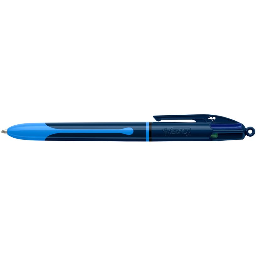 3086123748170-BIC 4 Couleurs Smooth Pro - Stylo-Bille rechargeable & rétractable, pointe moyenne (1,0 mm)  corps bicolore: bleu foncé et bleu clair - encre ultra douce --P_405239855_1-0