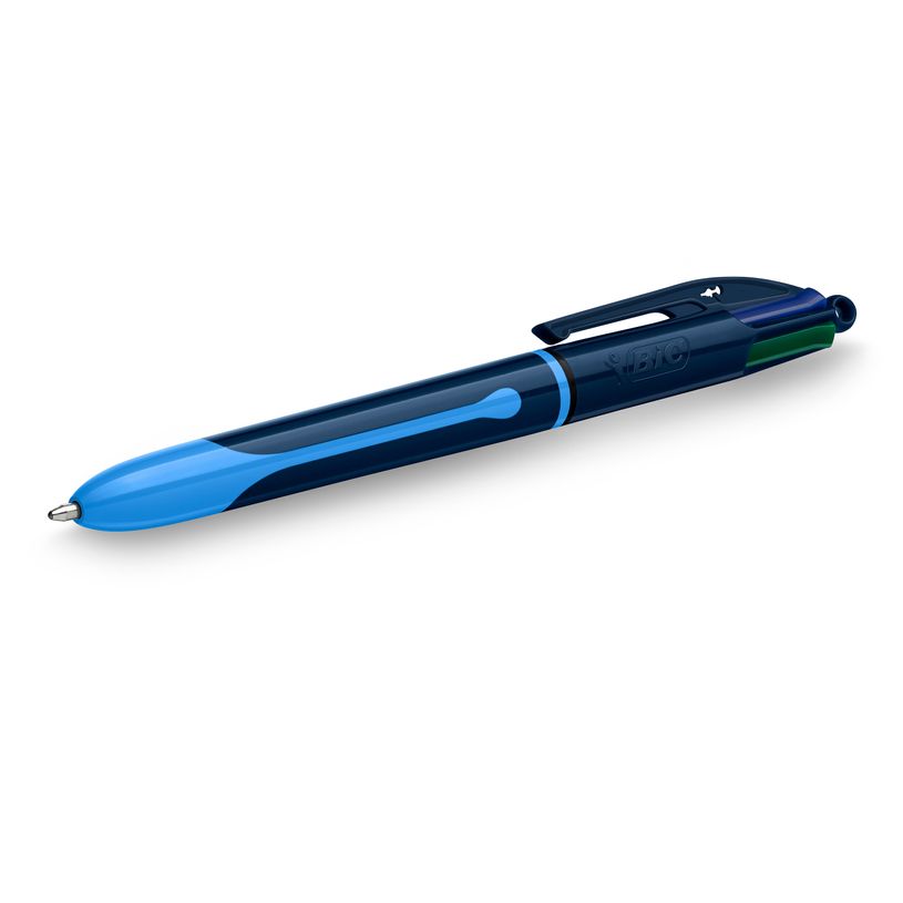 3086123748170-BIC 4 Couleurs Smooth Pro - Stylo-Bille rechargeable & rétractable, pointe moyenne (1,0 mm)  corps bicolore: bleu foncé et bleu clair - encre ultra douce --P_405239855_2-1
