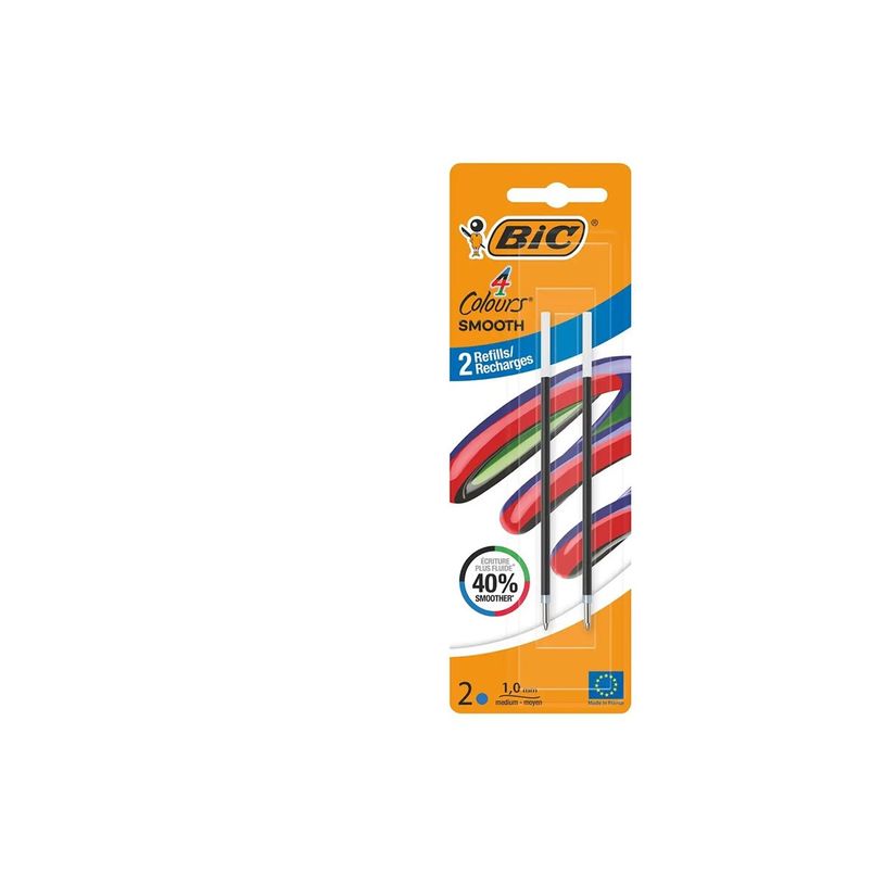 3086123763272-BIC 4 Couleurs Smooth - Recharge - bleu - 1 mm - moyen (pack de 2)-P_405239858_4-3