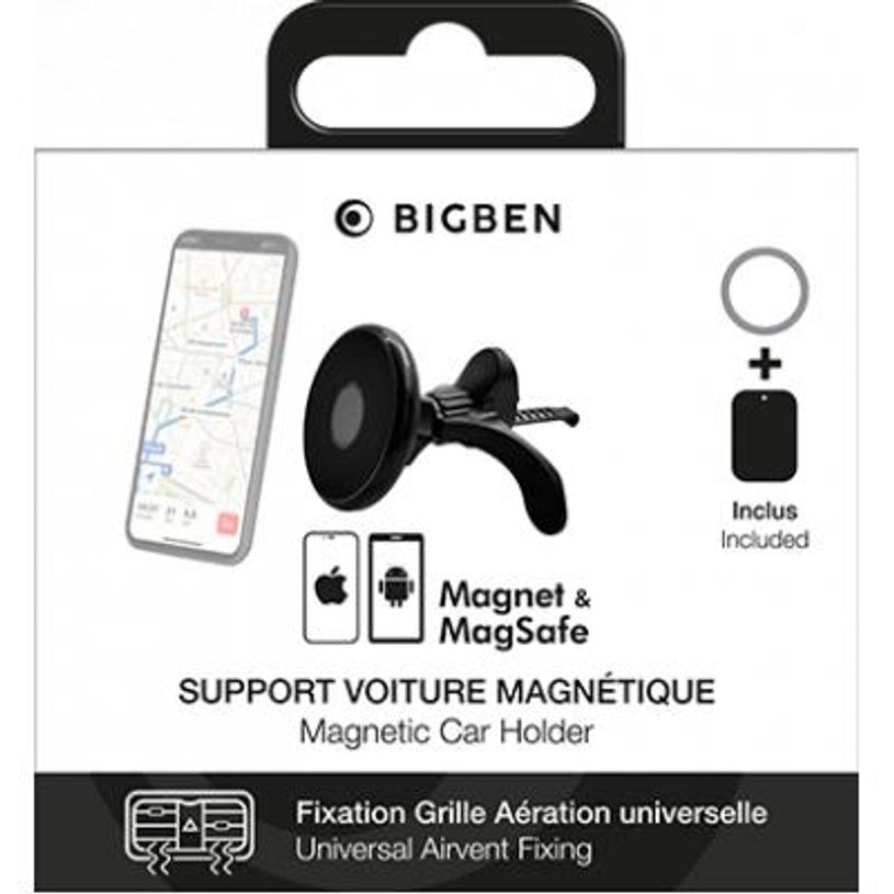 3571211537953-BigBen - Support de voiture magnétique pour smartphone avec fixation sur la grille aération--1