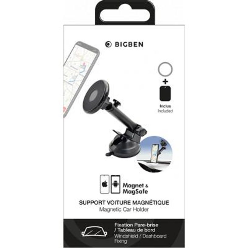 3571211537960-BigBen - Support de voiture magnétique pour smartphone avec fixation ventouse pare brise ou tableau de--1