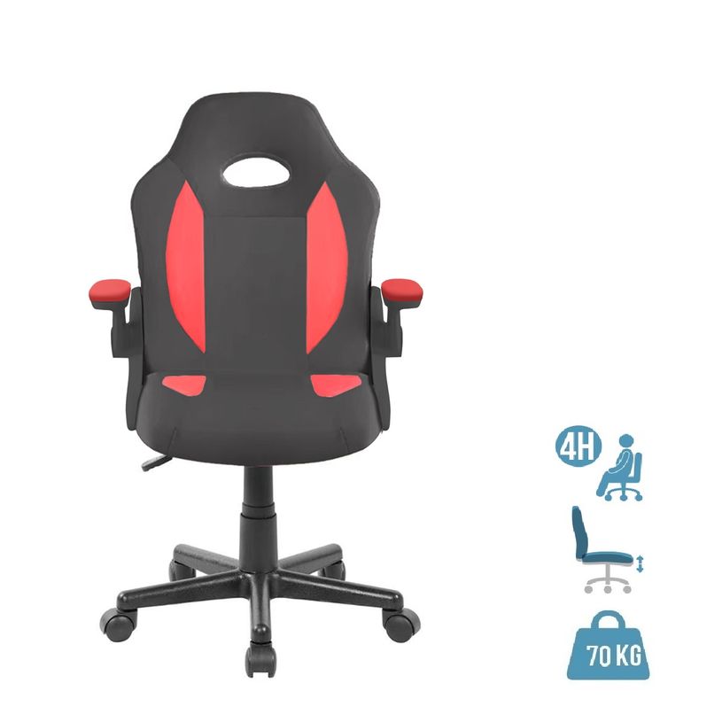 3760185028837-Fauteuil de bureau JUNIOR FLIP - avec accoudoirs - noir et rouge--0