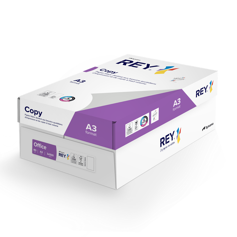 3141728720010-Rey Copy - Papier blanc - A3 (297 x 420 mm) - 80 g/m² - 1500 feuilles (carton de 3 ramettes)--1