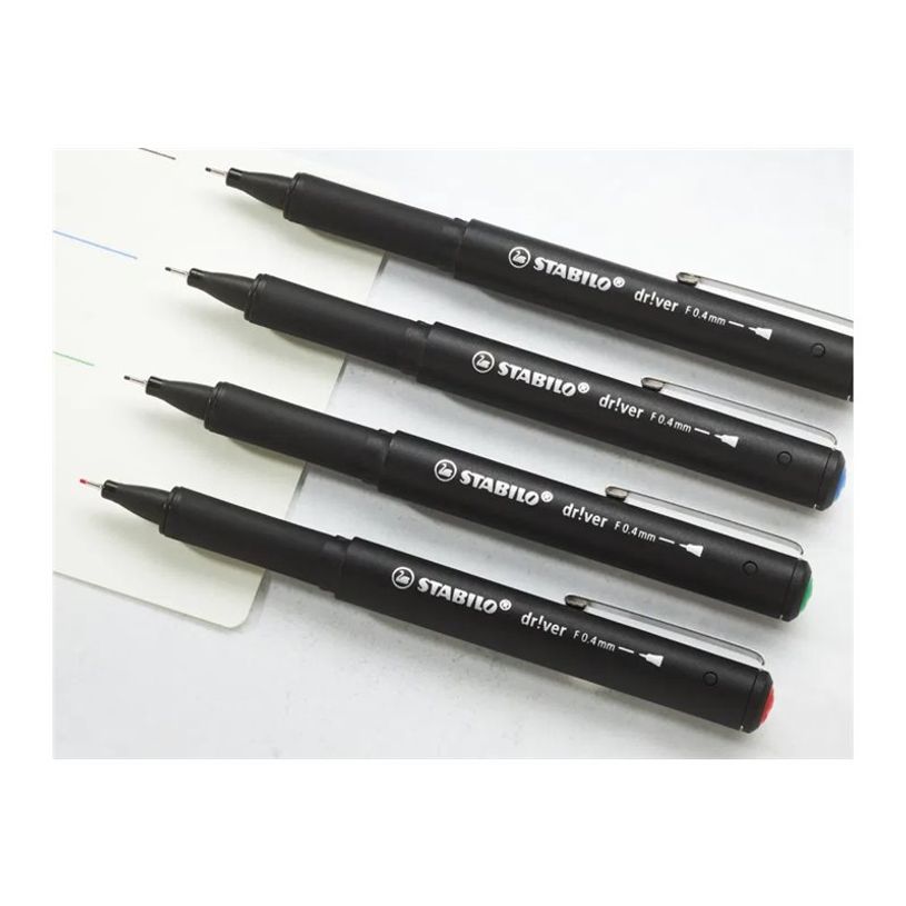 4006381614986-STABILO dr!ver - Feutre fin - noir, bleu, rouge, vert - encre à l'eau - 0.4 mm - fin (pac-P_405240024_5-4