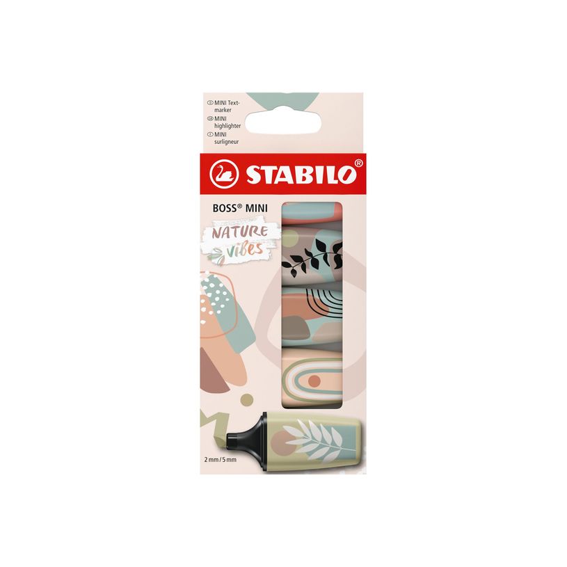 4006381615792-STABILO BOSS MINI Naturevibes - Surligneur - vert boueux, vert terre, Sienne, beige, gris chaud - encre-P_405240033_8-0