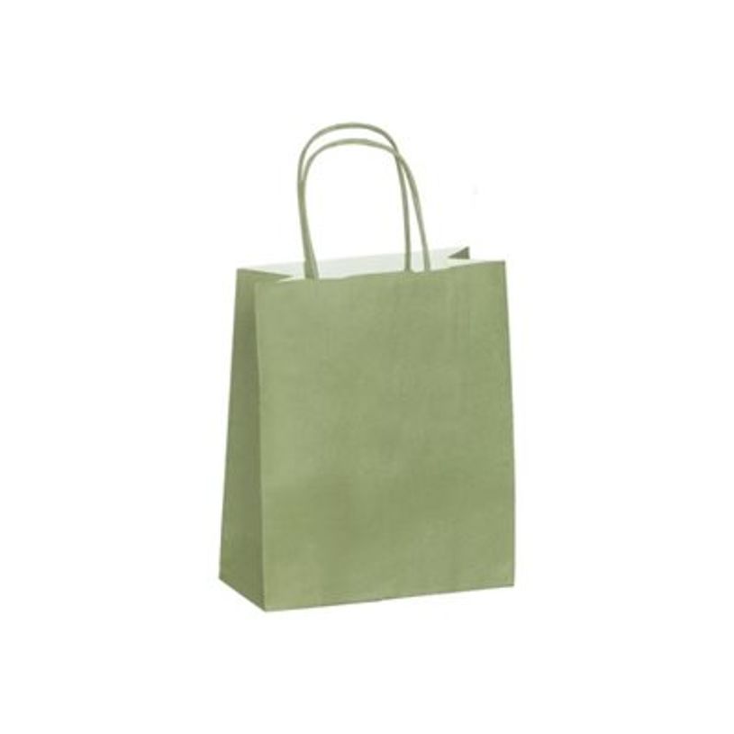 3135250900859-50 Sacs cadeau kraft - poignées torsadées - 23 cm x 12 cm x 30 cm - vert amande-P_405240040_1-0