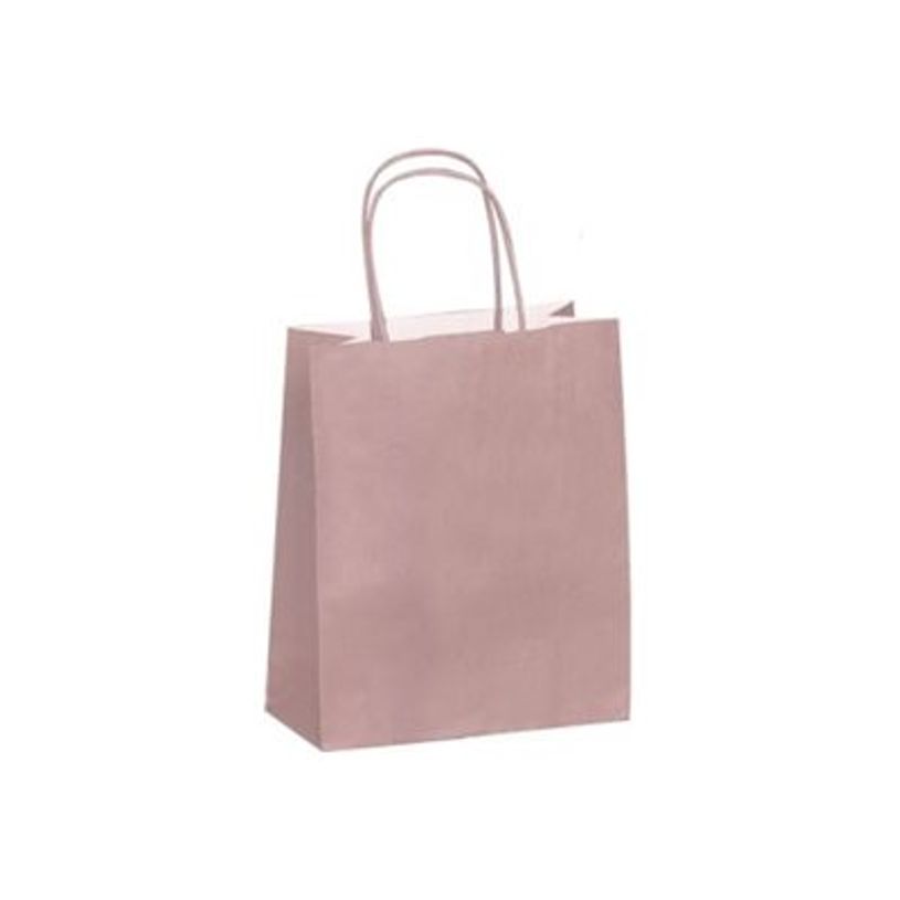 3135250900880-50 Sacs cadeau kraft - poignées torsadées - 18 cm x 8 cm x 22 cm - rose poudré-P_405240042_1-0