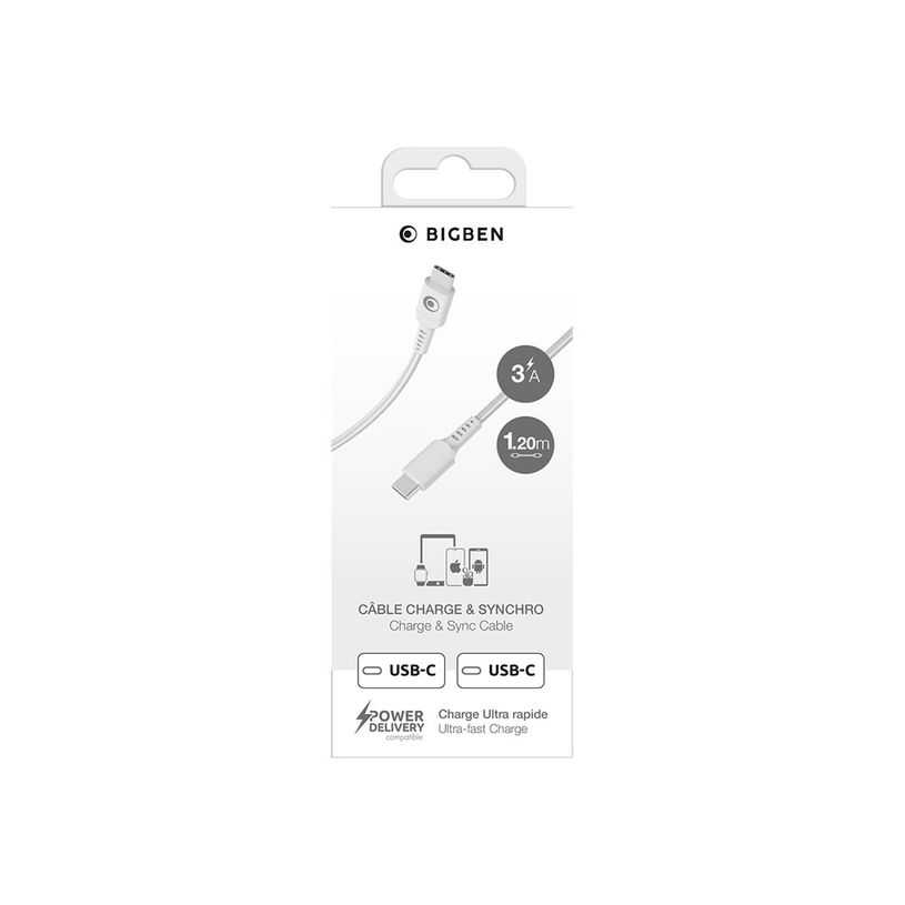 3571211536079-BIGBEN Connected - Câble USB-C pour 24 pin USB-C (M) - 3A/60W - 1.2 m - blanc-P_405240128_1-5