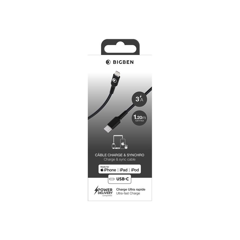 3571211536215-BIGBEN Connected - Câble Lightning - 24 pin USB-C mâle pour Lightning mâle - 1.2 m - no-P_405240142_2-5
