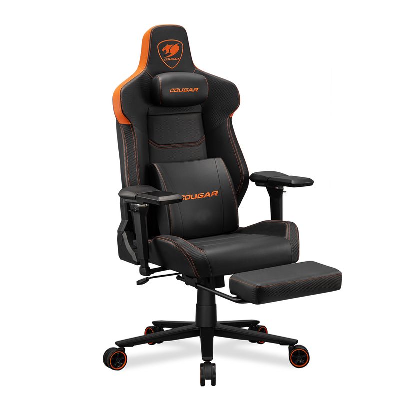 4710483777325-Fauteuil gamer ARMOR EVO M - accoudoirs réglables - appui-tête intégré - noir et orang-P_405240151_4-3