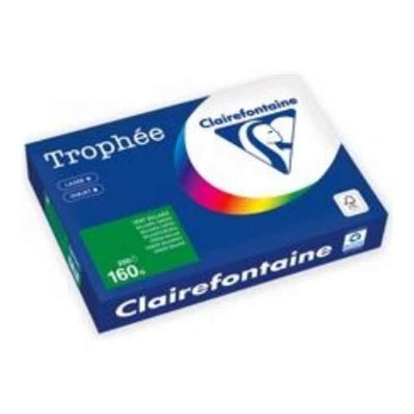 3329680001563-Clairefontaine Trophée - Fibre vierge - 209 microns - vert billard - A4 (210 x 297 mm) - 160 g/m² - 250 feuille(s) z