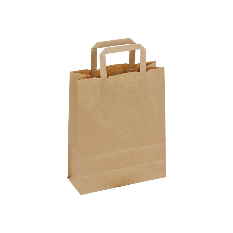 3664233014011-Sac Kraft Brun avec Poignées Plates – Lot de 250, 18+8x22 cm – Écologique et Résist-P_405240354_1-0