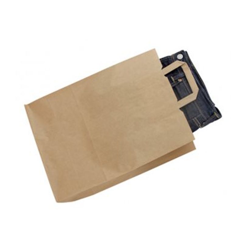 3664233014011-Sac Kraft Brun avec Poignées Plates – Lot de 250, 18+8x22 cm – Écologique et Résist-P_405240354_2-2