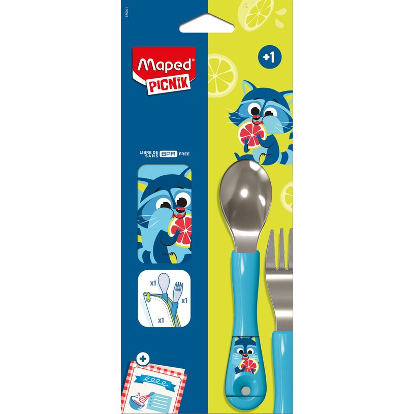 3154148750017-Set de 2 couverts MINIZ pour enfants – Design raton laveur – Pratiques et ludiques-P_405240394_1-0