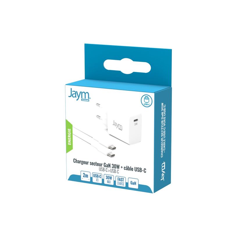 3701263528856-JAYM - Chargeur secteur avec cable USB-C (2 m) - blanc-P_405240791_1-3