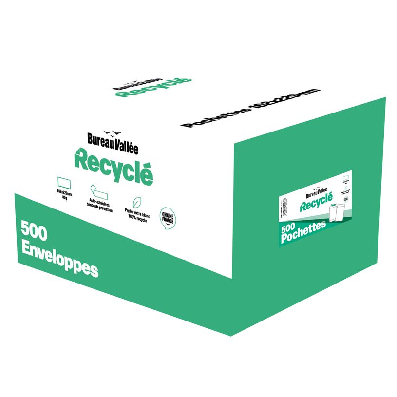 3240182501668-500 Pochettes 162x229 blanc 90g bande AA-P_405240810_1-0