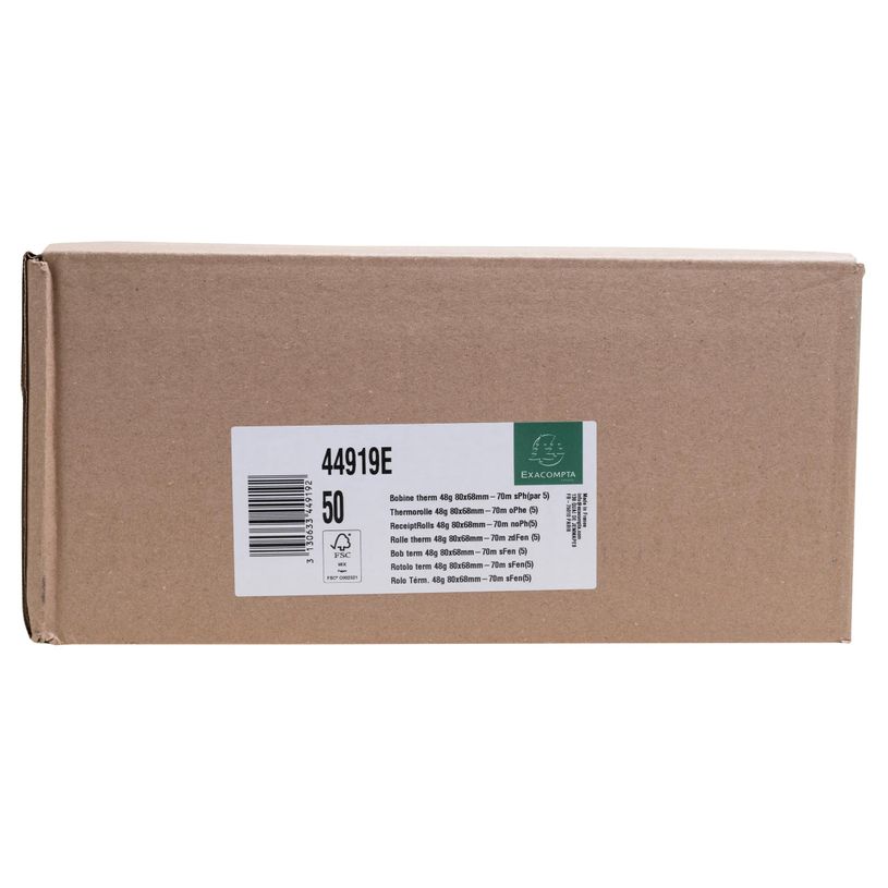 3130633449192-Exacompta - 50 Bobines Ticket de Caisse 80x68mm - 70m - Thermique 48g/m² Sans Phénol - B-P_405240822_2-1