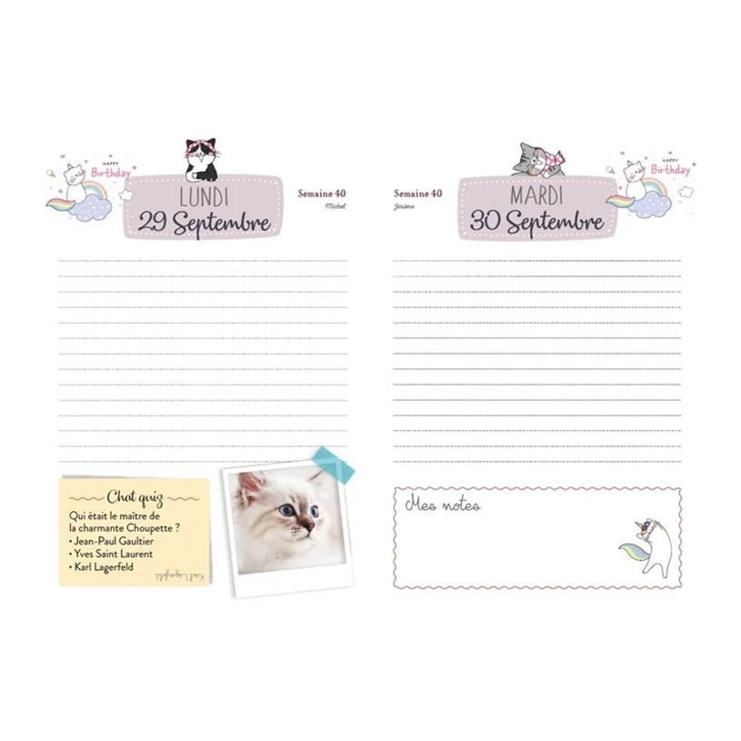 9782036069435-Larousse - Agenda scolaire - 2025-2026 - 1 jour par page - 131 x 190 mm - 320 pages - chat-P_405240851_4-4