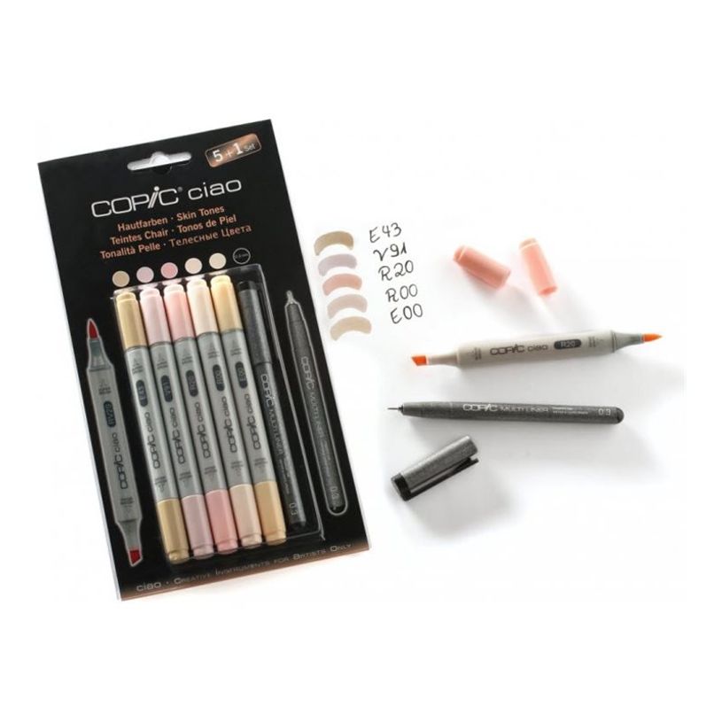 4013695261362-COPIC - Marqueur double pointe - tonus de la peau (pack de 5)-P_405240961_1-0
