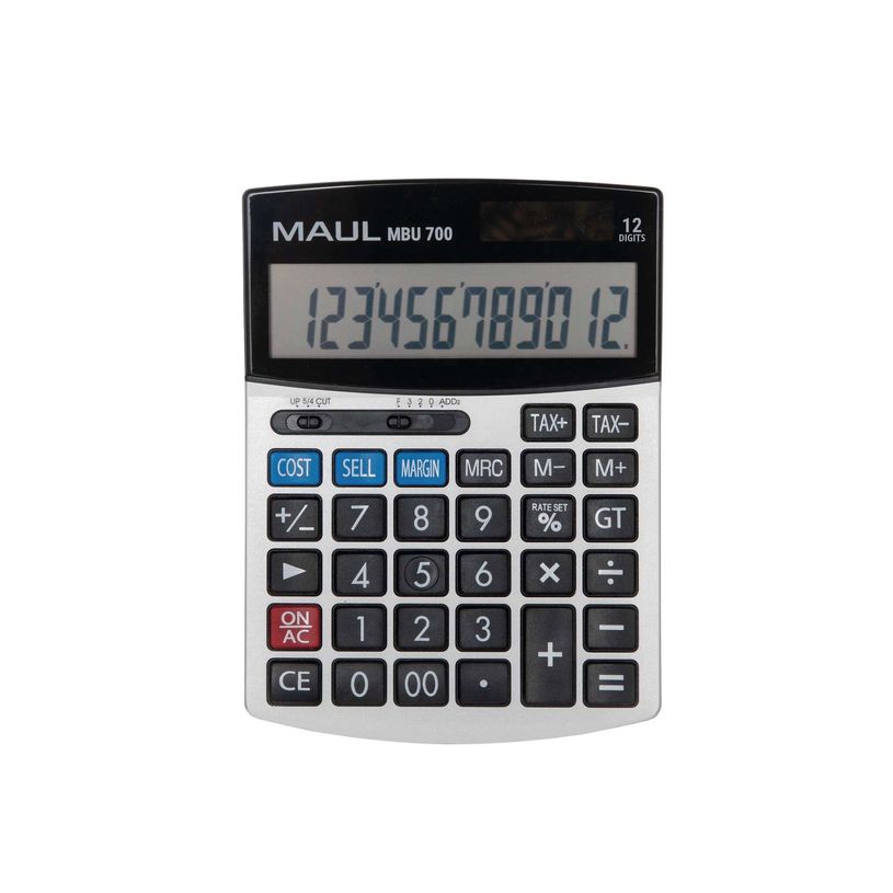 4002390095037-MAUL MBU 700 - Calculatrice solaire - 12 chiffres - noir--0