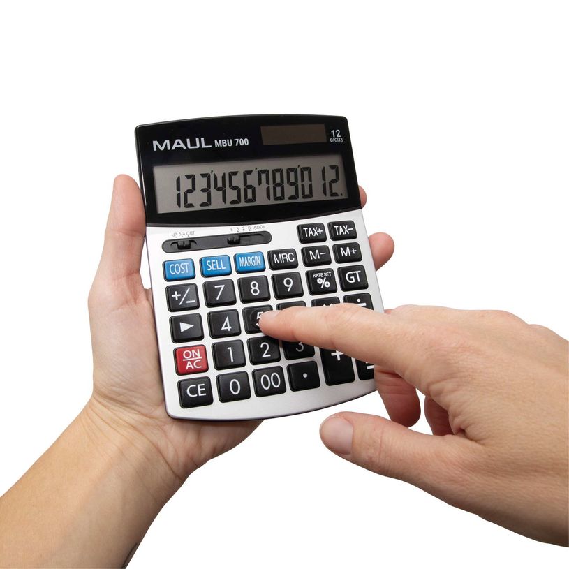 4002390095037-MAUL MBU 700 - Calculatrice solaire - 12 chiffres - noir--4