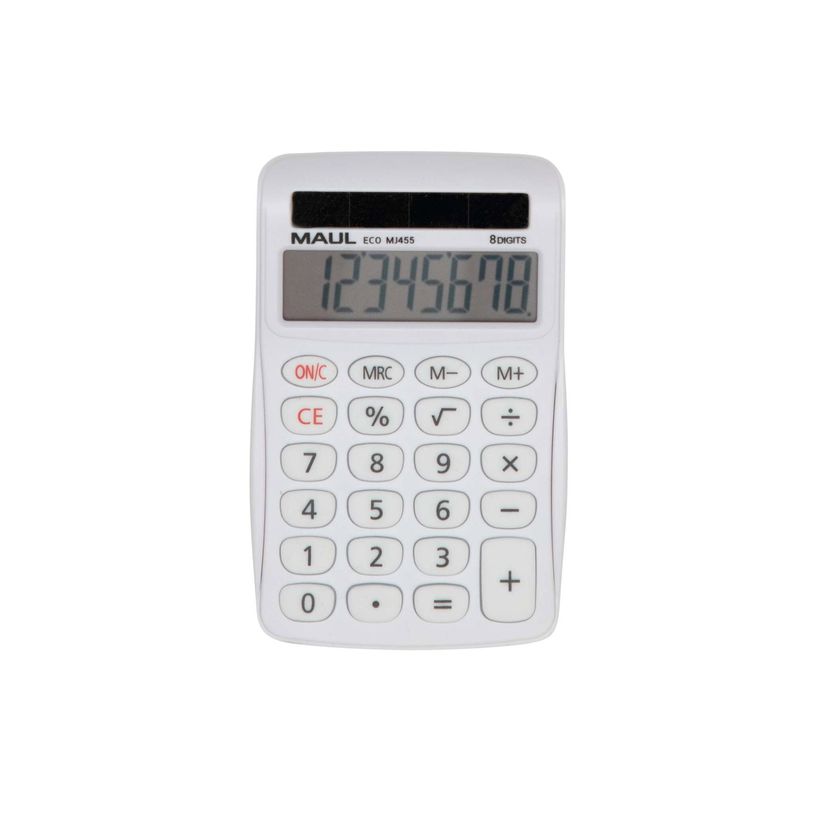 4002390092586-MAUL ECO MJ 455 - Calculatrice solaire - 8 chiffres - blanc--0