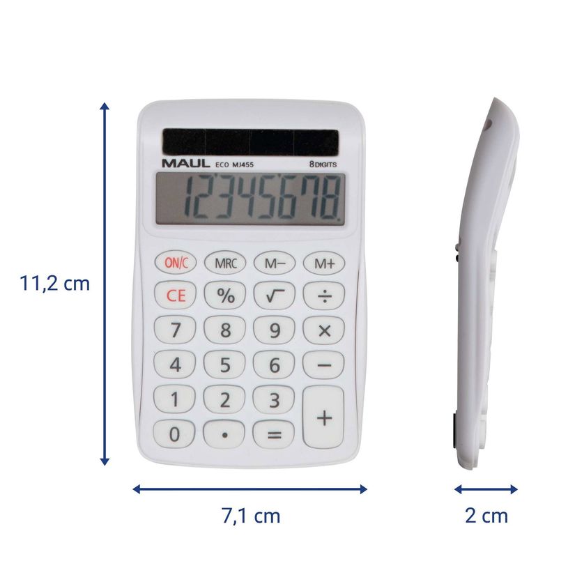 4002390092586-MAUL ECO MJ 455 - Calculatrice solaire - 8 chiffres - blanc--1