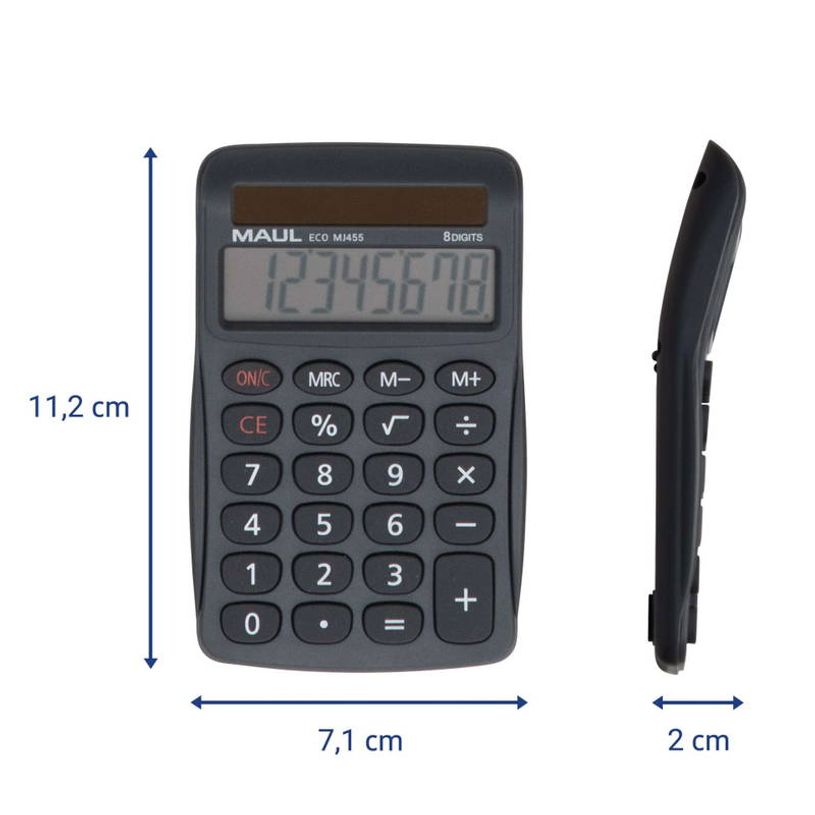 4002390092678-MAUL ECO MJ 455 - Calculatrice solaire - 8 chiffres - gris--1
