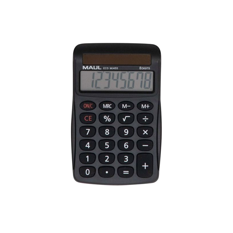 4002390092555-MAUL ECO MJ 455 - Calculatrice solaire - 8 chiffres - noir--0