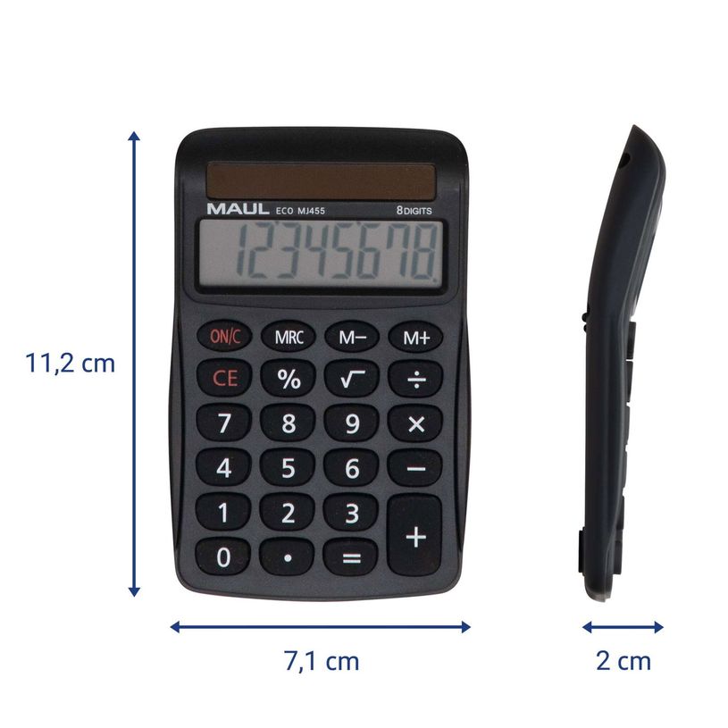4002390092555-MAUL ECO MJ 455 - Calculatrice solaire - 8 chiffres - noir--1